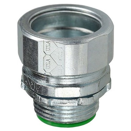 Dottie Conduit Fitting Connector, 1-1/2 in, Threadless, Steel, Zinc Plated NT150I